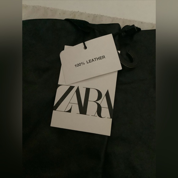 Zara ‘89 Sheep Black Leather Rhinestone Salamander Long Gloves Sz. Medium NWT - Picture 4 of 11